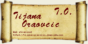 Tijana Oraovčić vizit kartica